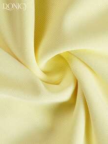 DONICY Women's Light Yellow Collar Pearl Button Ruffle Hem Dress, Suitable For Valentine's Day, Spring/Summer Outings, Carnival Outfit - Yellow - View 5