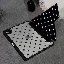 A Sleek Minimalist Black-And-White Polka-Dot 3+Y Multi-Fold Flat-Screen Protector, Compatible With  10/11,  A16,13-Inch Air, 11-Inch Pro (2020/2021/10th Generation), And 11-Inch Soft Edge Air. Featuring A Built-In Pencil Slot, This Lightweight Yet Durable Case Includes An Adjustable Stand And Automatic Sleep/Wake Functionality.Perfect As A Back-To-School Or Easter Gift, Suitable For Both Men And Women. - 黑色 - 查看 8