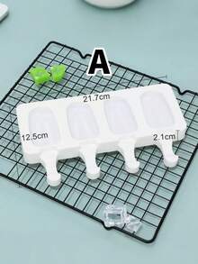 1pc Silicone 4 Cavity Ice Cream Molds, Popsicle Mold, Can Reuse, Ice Cream Mold, Easy Disengage The Mold, Applicable To Home-Made Popsicles, DIY Popsicle Mold - Multicolor - View 10