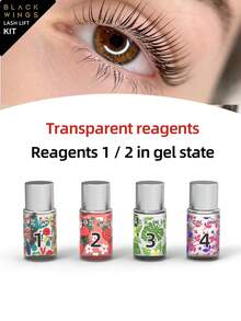 BLACKWINGS 1 Box Eyelash Perming Kit, Includes Eyelash Softener, Eyelash Lift Solution, Eyelash Perming Glue, Silicone Eyelash Curler, Eyelash Lift Rod, Makeup Beauty Tools, Reusable Eyelash Lift Pads - White - View 6