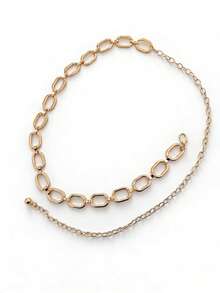 Plus Size Bohemian Vintage Floral Waist Chain - Gold - View 9