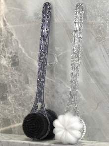 1 pieza Cepillo de ducha de alta calidad 2 en 1, diseño de doble cara con cepillo de limpieza corporal en un lado y esponja exfoliante de ducha en el otro, mango largo con patrón de glaciar. Cepillo exfoliante corporal: unisex - elimina la piel muerta del Body, callosidades, suciedad y grasa durante la ducha/baño, dejando la piel limpia y suave. Cepillo de limpieza y masaje multifuncional para el baño. Herramienta de baño, accesorio de ducha, herramienta de limpieza corporal; accesorio de baño, cuidado de higiene personal, regalo del Día de la Madre - A - Ver 11