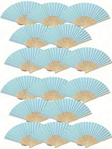 1pc Foldable Handheld Colorful Bamboo Paper Fan, Portable Lightweight Summer Cooling, Travel, Office, Beach, Wedding, Party, Dance, Holiday Gift For Adults Men Women,Travel - Multicolor - View 4