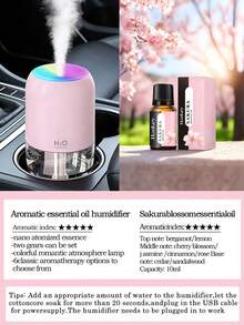 USB Powered Humidifier, 2-In-1 Aroma Diffuser Humidifier, Available In 3 Colors, Portable & Compact, Ultrasonic Quiet Humidifying, Suitable For Bedroom, Hotel, Dorm, Bathroom, Pet Room, Yoga Studio, Etc. - Mist - View 21