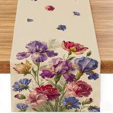 1条花卉图案桌旗，复古风格，适合日常家居厨房装饰。1条桌旗，4个餐垫，1个靠垫套，桌旗和餐垫套装。多种产品组合可选，适用于家居装饰、室内/室外派对用品、房间装饰。 - 彩色 - 查看 15