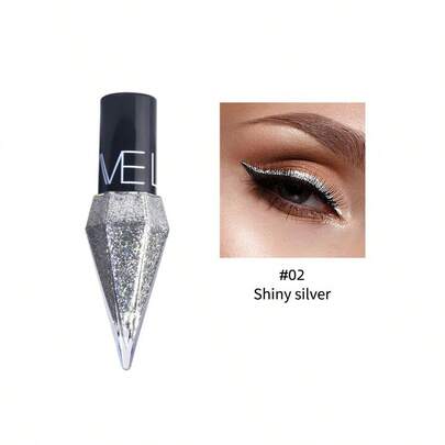 Glitter Eye Liners Eyeshadow, 1Pc Waterproof Silver Gold Color Sequins Long-Lasting Eyeliner Eye Shadow Y2K Makeup Beauty Cosmetics