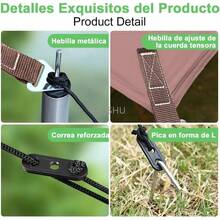 Lona de Camping de 18x13 Pies Toldo de Acampar Impermeable Refugio Solar Tienda de Campaña con 2 Postes Parasol ligero para Toldo de Coche Senderismo Mochilero Jardín Viaje Pesca Playa Picnic - por defecto - Ver 3