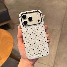 GIIPPA Glossy White Polka Phone On Black Background, Compatible With 17, 17, 16, 15, 14, 13, 12, 11, Pro, Plus, X, XS - 白色 - 查看 11