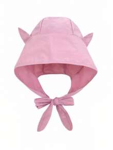 1pc 3-In-1 Cute Tie-Up Cat Ear Bucket Hat, Quick-Dry Sun Protection Cap, Thin Ear-Covering Head Scarf - Tie-on Hat - View 7