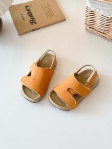 1双极简儿童凉鞋，柔软防滑魔术贴婴儿凉鞋 - 橘色 - 查看 6