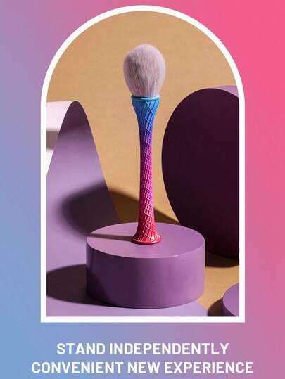  BS-MALL 多功能渐变粉状腮红刷，可直立放置，不刺激皮肤，柔软刷毛化妆刷