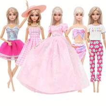 5pcs 11.5 Inch Girl Doll Clothes Set, Including Princess Dress, Skirt, Casual Wear, Party Outfit, Jacket, Ideal For Halloween, Thanksgiving, Christmas And Birthday Gifts (Doll Not Included) - Multicolor - View 8