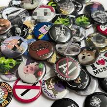10/20/30枚随机44毫米/1.7英寸可爱徽章别针，时尚配饰纽扣装饰工艺新奇徽章别针，适用于背包、手提包、吊坠和服装装饰 - 彩色 - 查看 11