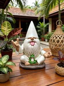 Sparkling Rock & Roll George And Zen Frog - This Garden Gnome Perfectly Blends Peace, Tranquility And Rock & Roll, Adding A Touch Of Magic To Your Enchanting Garden. - A - View 7