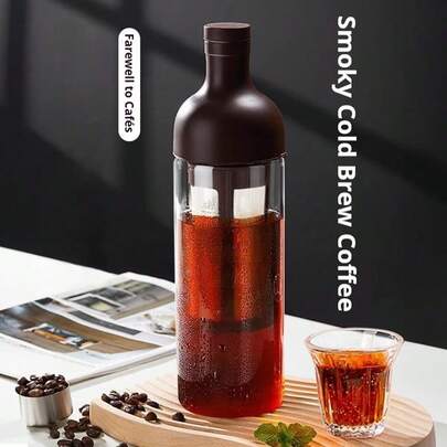 Máy pha cà phê lạnh dung tích lớn 1000ml - Bình chiết xuất bằng thủy tinh borosilicate cao cấp, sử dụng tại nhà, ngoài trời, văn phòng. Bình pha cà phê lạnh đa năng dùng cho cà phê và trà trái cây.