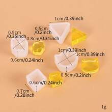 4pcs Crystal Epoxy Resin Mold Set, Mini Cat, Cube, Triangle, Stone Shaped Earring Pendant DIY Jewelry Making Mold - White - View 9