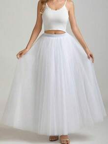 超长薄纱连衣裙，配有可拆卸缎带，适合舞会、万圣节、角色扮演、晚宴、情人节、秋季女装 - 彩色 - 查看 3