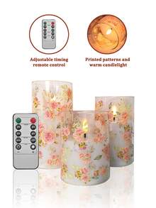 3件組無焰蠟燭燈,附定時遙控器,電池供電仿真蠟燭,適用於婚禮、情人節、聖誕節、萬聖節、母親節、求婚、生日、派對 - 玫瑰 - 查看 10
