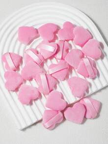 10/20/30/60pcs Packaging Mini Water Drop Shaped Cotton Powder Puffs, Made Of Ultra-Soft Velvet Material, Designed Specifically For Shaping Eyes And Eye Corners, Suitable For All Skin Types - Baby Pink - View 1