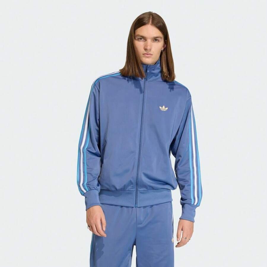 Adidas Originals Áo khoác nam FIREBIRD TT Casual Versatile Daily Wear Sports Knit Jacket KD3843 - Màu xanh lam - Xem 1