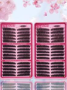 540片装 D型卷翘假睫毛，高容量套装，单根睫毛簇，DIY狐狸眼/猫眼妆分段式假睫毛，浓密卷翘，柔软浓密，适合旅行、舞台、婚礼、户外、日常工作、音乐派对等场合使用。 - 查看 6