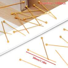 100pcs Stainless Steel Jewelry Making Accessories, Pendant Bead Pins, Stainless Steel Pins, Handmade Beading DIY Craft Supplies - DIY - View 10