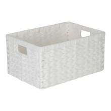 Red Hamper Unlined Woven White Twisted Paper Storage Basket - Transparent Black Model - View 8