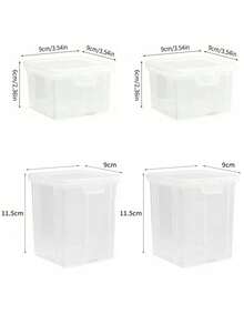 6pcs/4pcs/2pcs/1pc Stackable Transparent Hair Accessory Storage Boxes With Lids - Dustproof, Waterproof, Moisture-Proof Organizer For Jewelry And Hair Ties, Contemporary Plastic Tabletop Containers, Multipurpose Use, Rectangle Shape, Jewelry Boxes - Clear - View 11