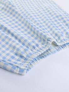 Bộ đồ ngủ nữ 2 món cổ tròn, áo dài tay và quần, đồ mặc nhà mềm mại cho mùa xuân và mùa thu. - Xanh da trời - Xem 7