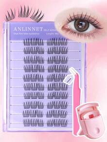 60pcs/Set C-Curl Soft Anime Style DIY Segmented Faux Eyelashes, Comes With Eyelash Tools, 3D Fluffy Natural Look False Eyelashes - View 1