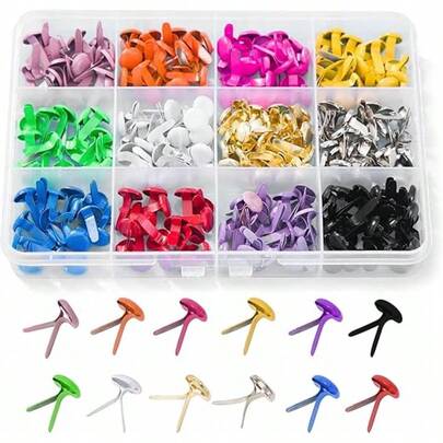 180pcs For Paper Crafts, 12 Colors Paper Fasteners Metal Fasteners Mini For DIY Crafts Projects Scrapbooking Split Pins