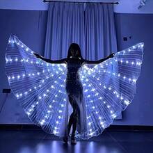 Alas de mariposa luminosas LED multicolor, alas transparentes luminosas de moda para fiestas, festivales, disfraces de actuaciones en el escenario - Ver 4