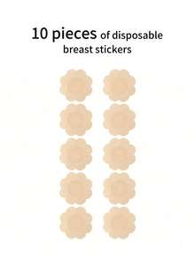 1pc High Elasticity Breathable Waterproof Trimmable Breast Petals, Invisible Adhesive Lift Nipple Covers Suitable For Backless, Strapless Wedding Dresses - Khaki - View 12