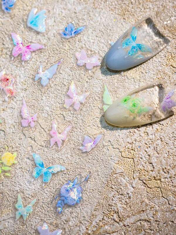 Cartoon Fun Nail Stickers, Relief Nail Stickers, Self-Adhesive Nail Stickers For Women, 5D Relief Effect, Cute And Interesting, Exquisite Theme, Easy DIY Nail Decoration, Holiday Gifts, Party Style Stickers, Water Cup Phone Decoration Stickers