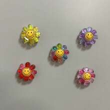 5 piezas Imanes de nevera con flores coloridas, decoración de cocina linda, regalo perfecto, decoración del hogar y vacaciones, imanes de nevera - 5Pcs - Ver 3