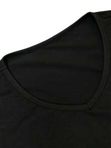 Women's V-Neck Short-Sleeve Blouse With 251113GZ11 Print - Machine Washable Athleisure Tops For, Office & Casual Attire| Casual V-Neck Shirts Spring Summer Fall| Standard Size Codes B2 - 黑色 - 查看 2