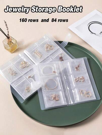 1pc Matte Transparent Jewelry Storage Album, Includes 30 Anti-Oxidation Storage Bags, Suitable For Organizing Rings, Earrings And Necklaces, Essential Travel Accessory, Also Applicable For Travel Bags, Vacations, Back To School, School Supplies, Can Be Used As Jewelry Box Or Jewelry Storage Box.