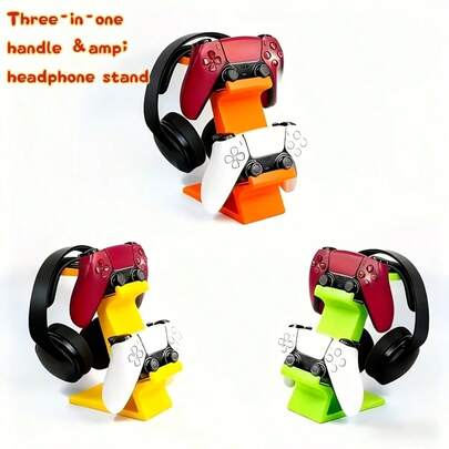1pc Three In One Controller Stand With Headphone Storage Rack, Saving Desktop Space, Suitable For Game Controller Storage Rack, Controller Stand, Headphone Stand And Other Gaming Accessories