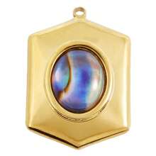 1pc/4pcs Fashionable Luxury 304 Stainless Steel Inlaid Shell Gold/Silver Geometric Hexagon & Oval Shell Pendant Necklace/Earring DIY Jewelry Accessories - S3225 - View 8