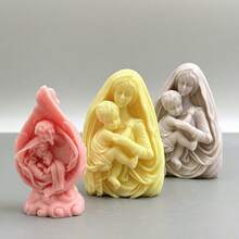 Virgin Mary Holding Baby Jesus Silicone Candle Mold - White - View 5