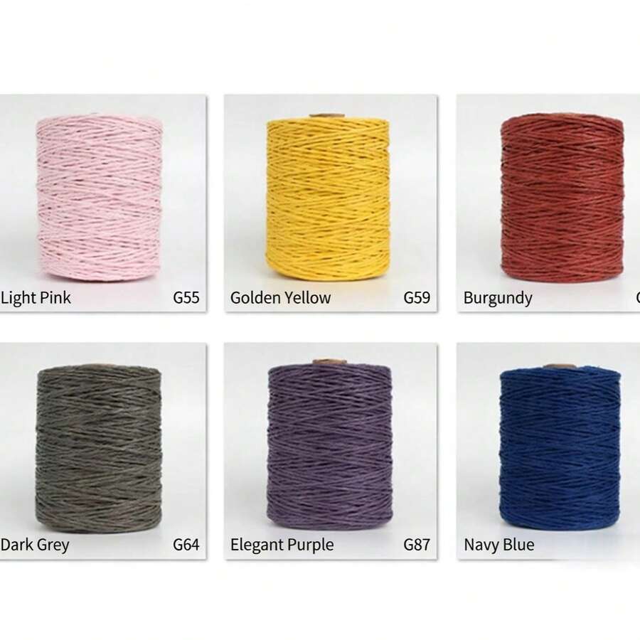 Sợi raffia tròn, dây raffia, sợi cỏ raffia để dệt, mũ dệt mùa hè bằng cỏ bông, sợi cỏ bông để móc túi. - A - Xem 1