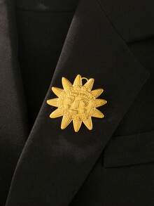 Broche de aço inoxidável com design de estrela-do-mar, flor, laço, estrela e formas geométricas. Acessório de joalheria elegante e minimalista para mulheres, ideal para uso diário, festas e eventos. - Ouro amarelo - Ver 10