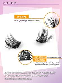 192/384/576PCS DIY Cluster Lashes C/D Curl 10-16mm Natural Wispy 3D Faux Mink Fluffy Soft Reusable Eyelashes - View 3