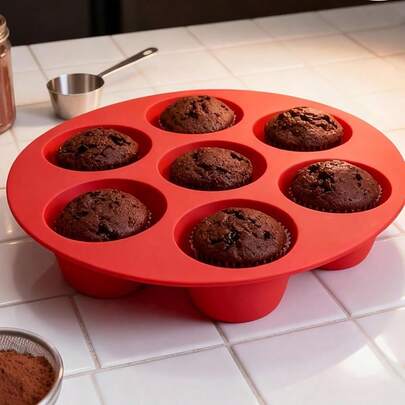 不粘硅胶玛芬模具空气炸锅微波炉纸杯蛋糕烤盘烘焙托盘厨房烘焙配件