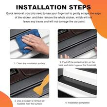 New-  4 PCS Car Door Sill Tectors, 5D Carbon Fiber Anti-Scratch Auto Door Entry Guard Scuff Plate Cover, Waterof Bumper Guard Threshold Cover Strips For Vehicle Front Rear Doors (Black, 5D) - Black 5D - View 6