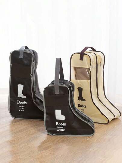 Non-Woven Fabric Boots Storage Bag With Handle, Suitable For Flats, Ankle Boots And High-Top Boots, Travel Shoe Storage, Home And Travel Dust-Proof Boots And Shoes Storage Bag