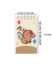 5 cuốn sổ tay mini lò xo ngẫu nhiên hình Capybara hoạt hình - Chủ đề Capybara cổ điển, giấy không tráng phủ, trang xé rời, quà tặng tiệc sinh nhật, phần thưởng lớp học, quà tặng văn phòng, minh họa thú vị - Nhiều màu - Xem 3