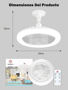 Ventilador de techo de anillo LED,Ventilador de Techo con Control Remoto de Luces,3 Velocidades,Con Función de Temporizador,para Cocina/Baño/Dormitorio - 6 piezas - Ver 11