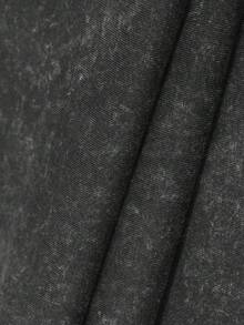 Disney Vintage Washed 230g Casual T-Shirt | Stitch & Lilo Riding Cartoon Print Short Sleeve - 黑色 - 查看 4