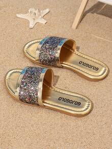 Một đôi dép thời trang cho bé gái, kiểu dáng đáng yêu, chống trơn trượt, thích hợp cho du lịch, ở nhà và đi biển để chụp ảnh. - Hoa hồng vàng - Xem 2